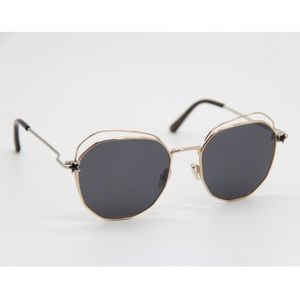 NEW JIMMY CHOO SUNGLASSES JIMMY CHOO FRANNY/S J5G GOLD GREY EYEWEAR JIMMY CHOO